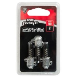 TËTE PLOMBÉE FOX RAGE THREE PACK CORKSCREW JIG HEADS - PAR 3 -Canne Argent Soldes Boutique tete plombee fox rage three pack corkscrew jig heads par 3 z 2316 231643 3